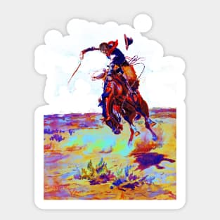 Charles russsel a bad hoss 1904 Sticker